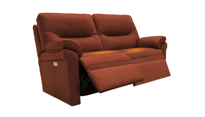 G Plan Seattle 2 Seater Heated Electric Recliner Lumbar Support Plush Umber